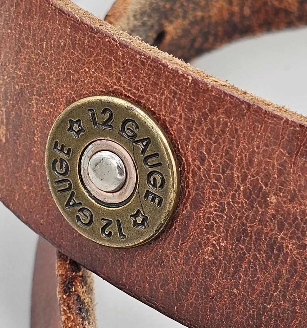 Nocona Genuine Leather 12 Gauge Belt Mens Belt Brown Sz 38 Worn Wear‎ Thrashed